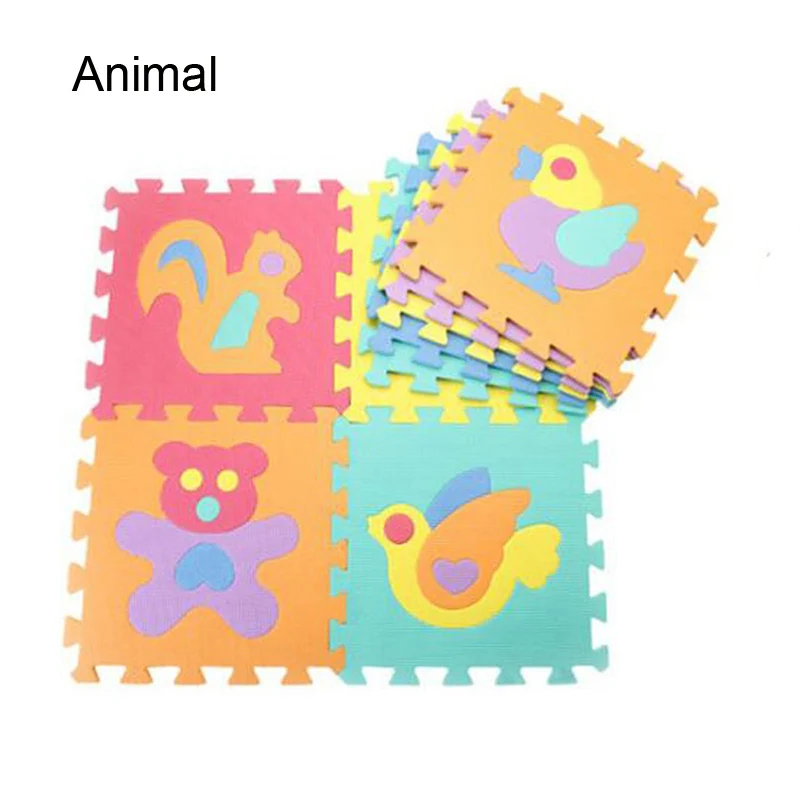 Игровой коврик мягкий детский из пены мозаичный пол 10 шт. 30*30 см коврик-пазл