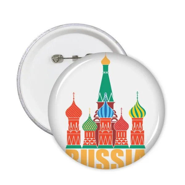 

5pcs Russia Cathedral Pattern Illustration Round Pin Badge Button Button Badges Clothing Patche Kid Gift Brooche