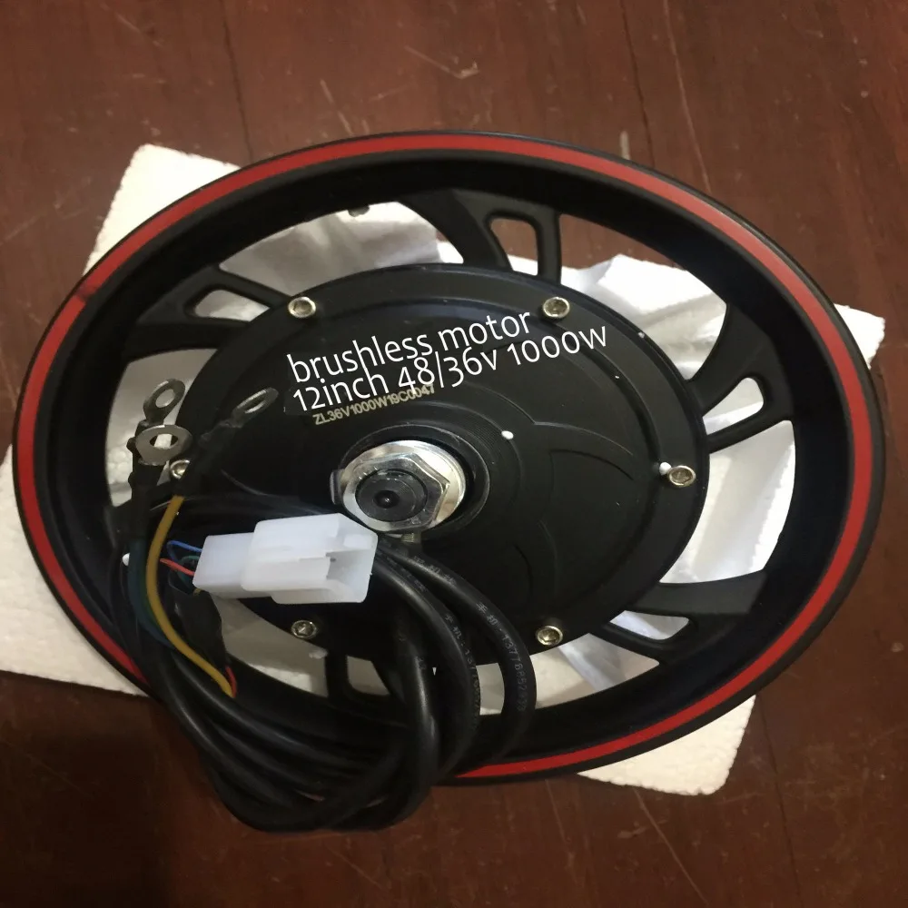 12 дюймов 36v48v800w1000w безредукторных мотор с Hallsensor диск/Барабанный тормоз