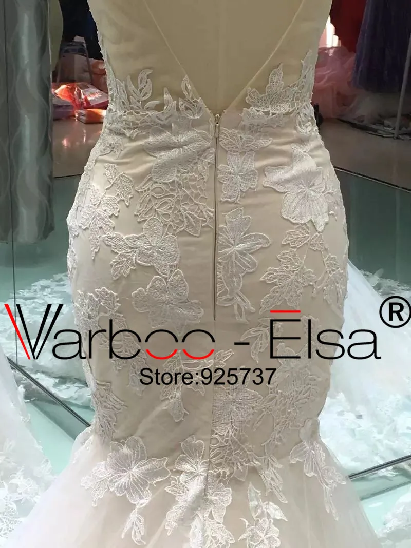 Кружевное свадебное платье русалка с аппликацией и цветами|robe mariage|vestido de noiva debridal