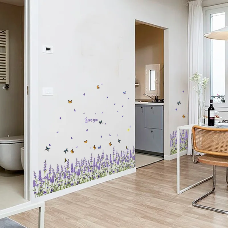 Романтическая Настенная Наклейка в стиле Парижского Прованса фиолетовая