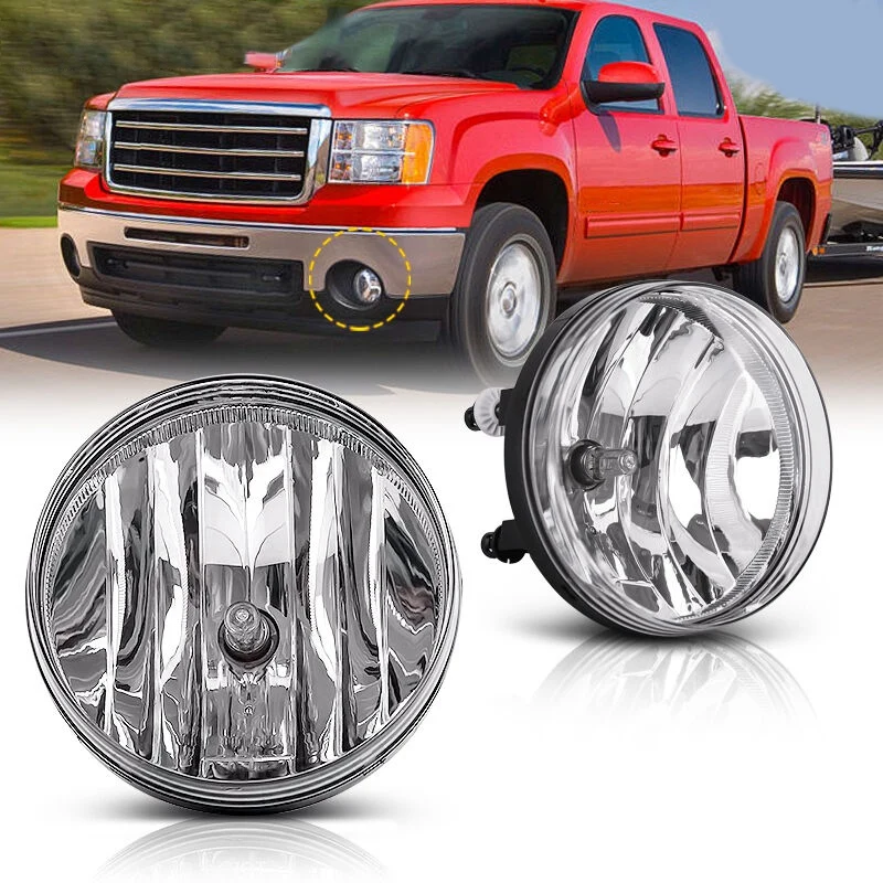Для 2007 2013 Gmc Sierra прозрачные передние противотуманные фары с лампами пара