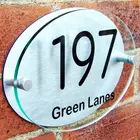 Индивидуальные акриловые домашние знаки, дверные таблички со стеклянным эффектом, изогнутые с алюминиевой композитной панелью