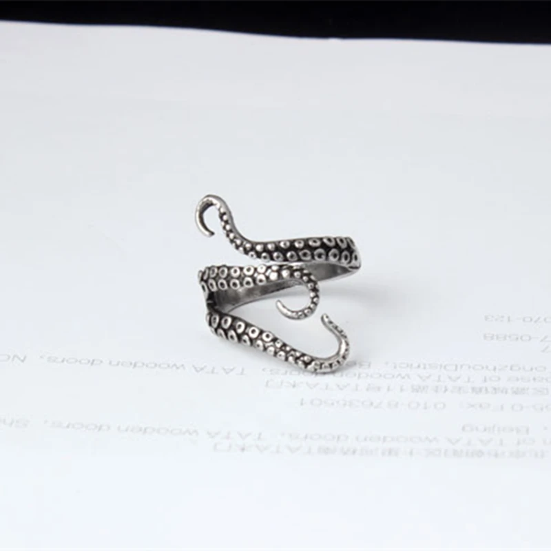 DoreenBeads Модные мужские кольца Античные Серебро Цвет сплав сталь Винтаж Осьминог Стиль неправильный узор модные аксессуары, 1 шт
