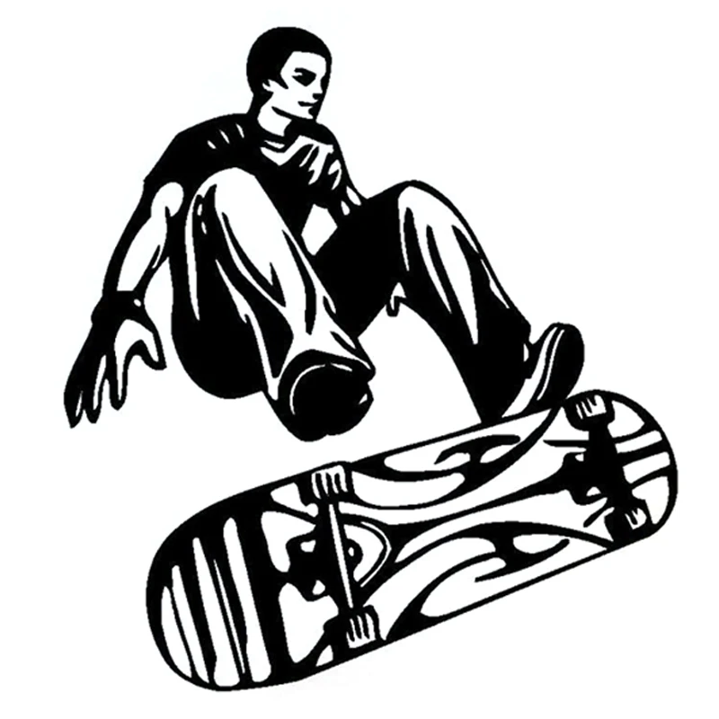 

13.7CM*14.8CM Fashion Skateboard Extreme Sports Silhouette Vinyl Hobby Car Motorcycle Bumper Stickers