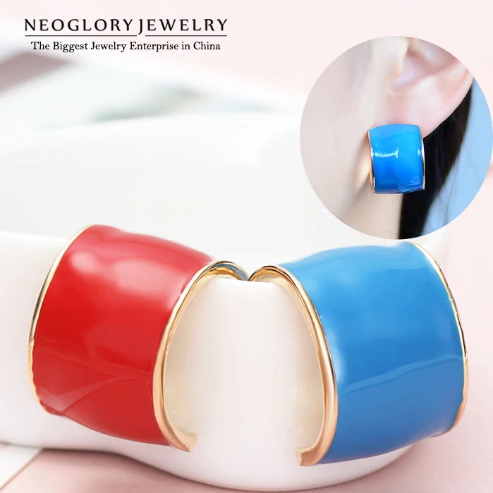 Neoglory светильник желтое золото лак эмаль висячие серьги для женщин вечерние