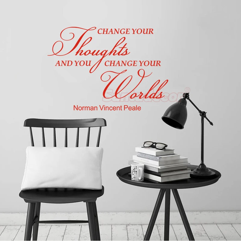 Виниловый Настенный декор наклейка Смена своих мыслей Норман Винсент пэйл