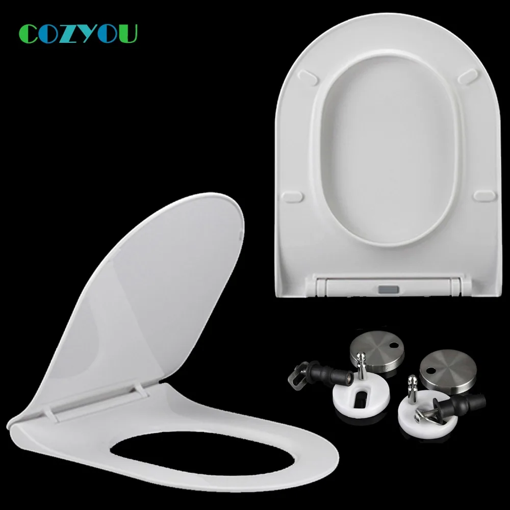 

COZYOU U shape Toilet seat Ultra-thin lid quickly remove D type Slow Close Length 425mm - 480mm, Width 355mm - 365mm GBP17327SU