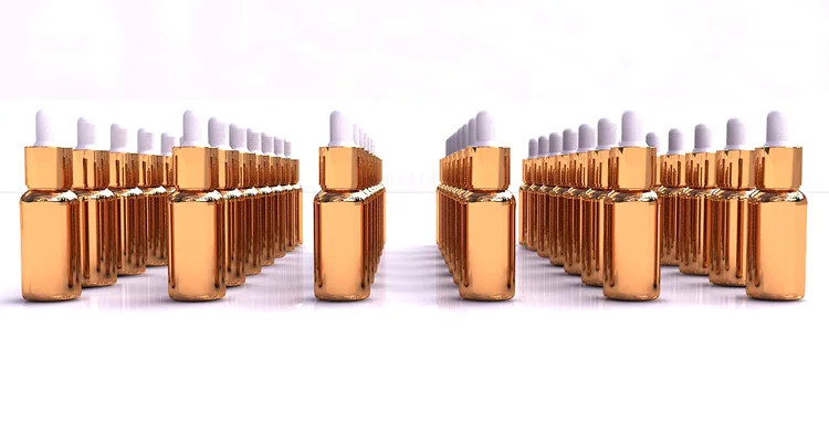 Золотая Высококачественная стеклянная бутылка-капельница 15 мл для эфирного