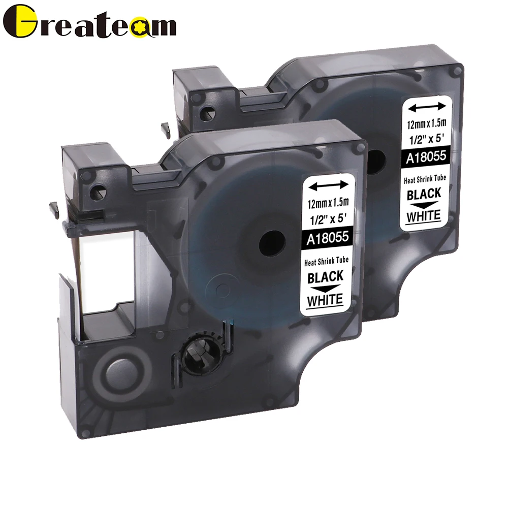Greateam 2 шт./лот 18055 Dymo Rhino термоусадочная трубка этикетка совместима с dymo 5000 Принтер
