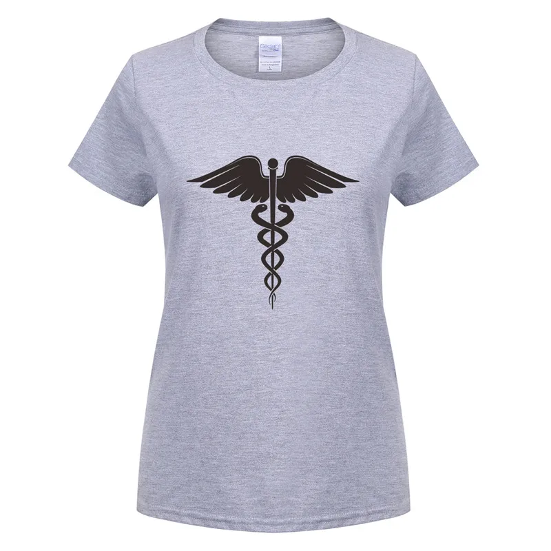 Женская футболка с короткими рукавами Caduceus хлопковая Футболка круглым вырезом