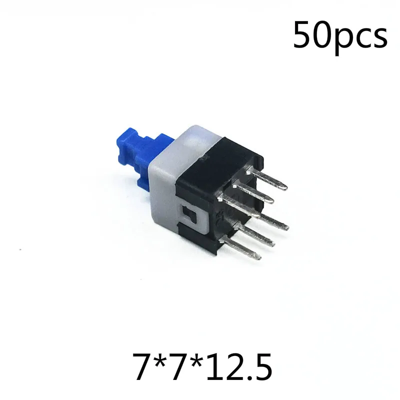 50 шт./лот 7*7*12 5 мм DIP 6 Pin мини самоблокирующийся кнопочный мультиметр DPDT G64