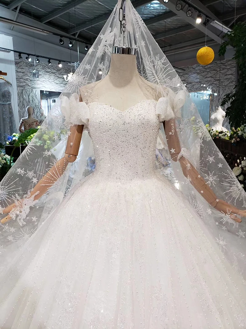 HTL274 Vestido de noiva 2020 модные платья для девочек на свадьбу с открытыми плечами 3D цветы