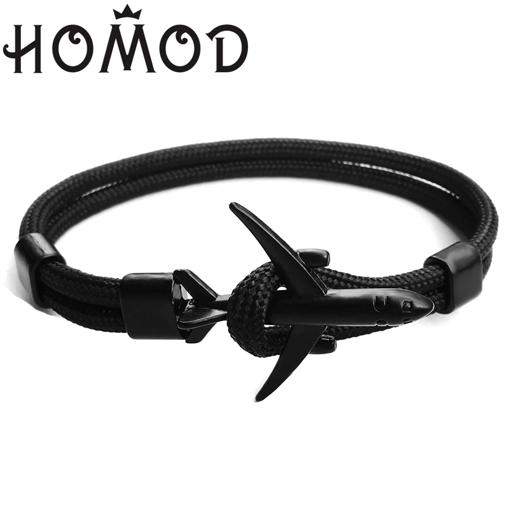 Мужской браслет с подвеской HOMOD 550 Паракорд самолетом и якорем украшение для