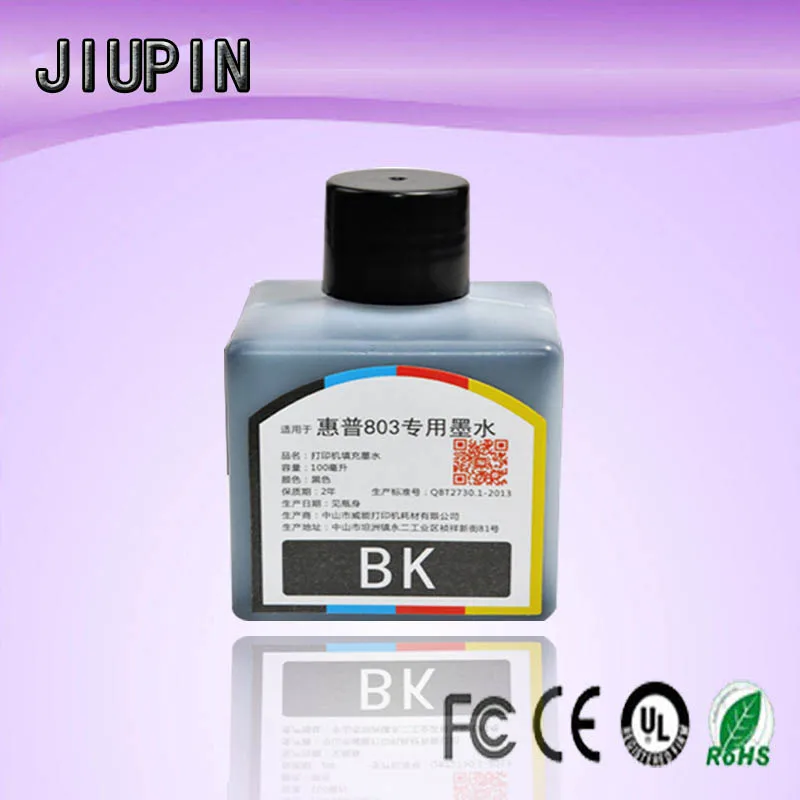 

JIUPIN Compatible 100ml color dye ink replenishment kit for HP803 1111 2131 2132 1112 2621 2622 2623 2628 printer
