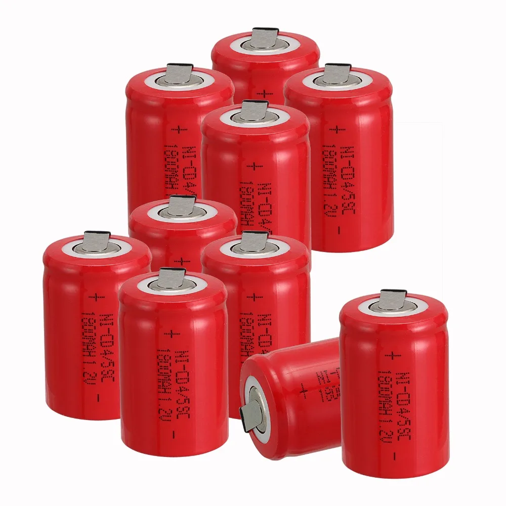

Russian seller ! brand new 10 PCS Ni-Cd 4/5 SubC Sub C battery Rechargeable Battery 1.2V 1800mAh with Tab 3.3cm x 2.2cm