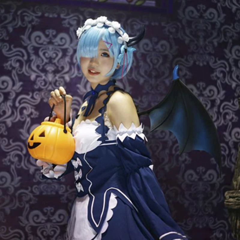 Дьявол крыло Re: Zero Ram Rem Близнецы талисман крылья хвост матч с кимоно горничной