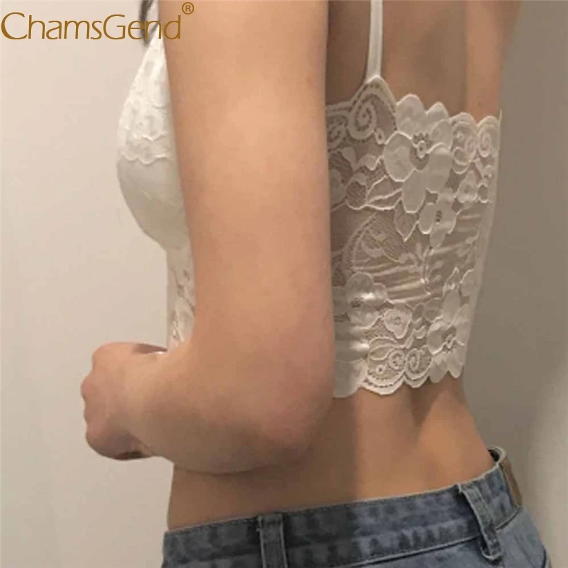 Женский кружевной бюстгальтер без косточек Chamsgend укороченный топ с обмоткой