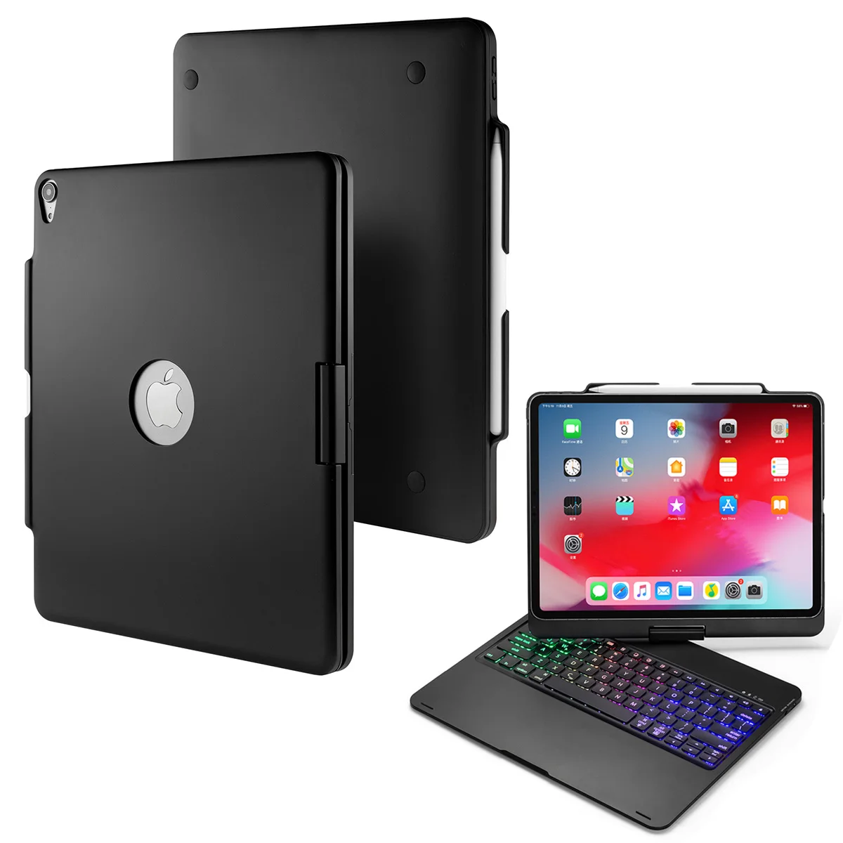 Для iPad Pro 2018 12 9 дюймов чехол с клавиатурой ультра тонкий жесткий подставка