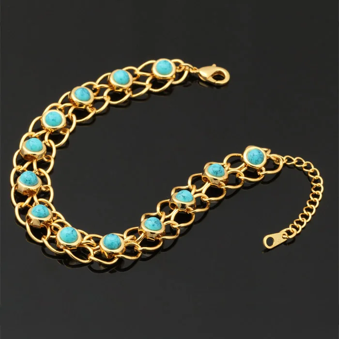 Collare Turkey Nature Stone Bracelets For Women Gold Color Blue Elegant Charm &amp Bangles Bileklik Turkish Jewelry H598 | Украшения и