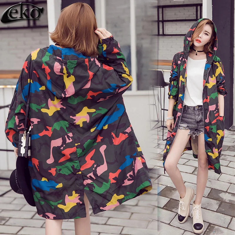 Тренчкот женский Камуфляжный с длинным рукавом карманами и принтом|print trench coat|trench