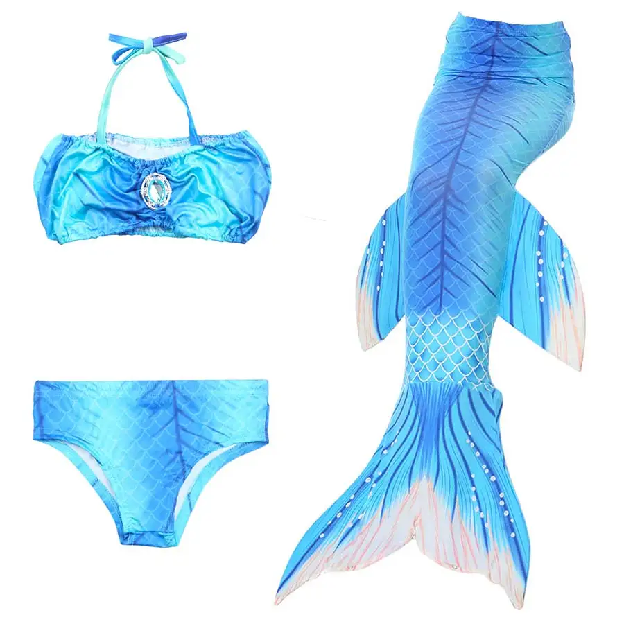 

Children Mermaid Tails with Monofin Kids Girls Costume Swimming Mermaid Tail Swimwear Bikini Swimsuit Flipper for girls 2020 New