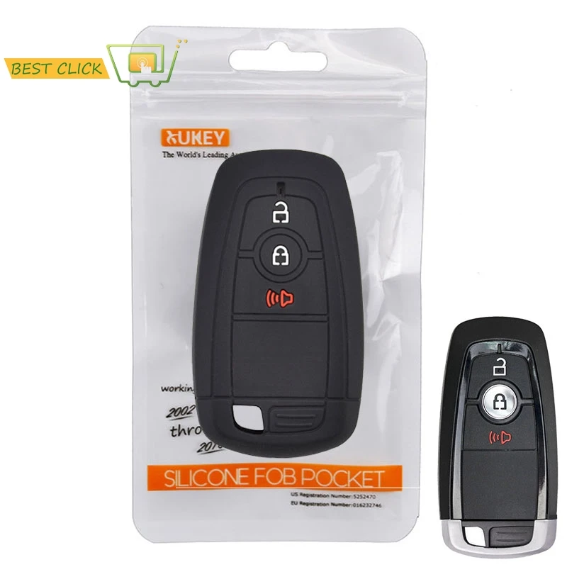 

Silicone Car Key Case For Ford F-150 F-250 F-350 Ecosport Edge Explorer Fusion S-MAX Mustang 2017 2018 Cover Remote Fob Shell