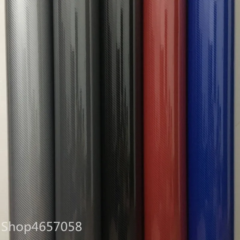

5x59FT Glossy Black Air Bubble Free 5D 6D Black Carbon Fiber Car Vinyl Wrap