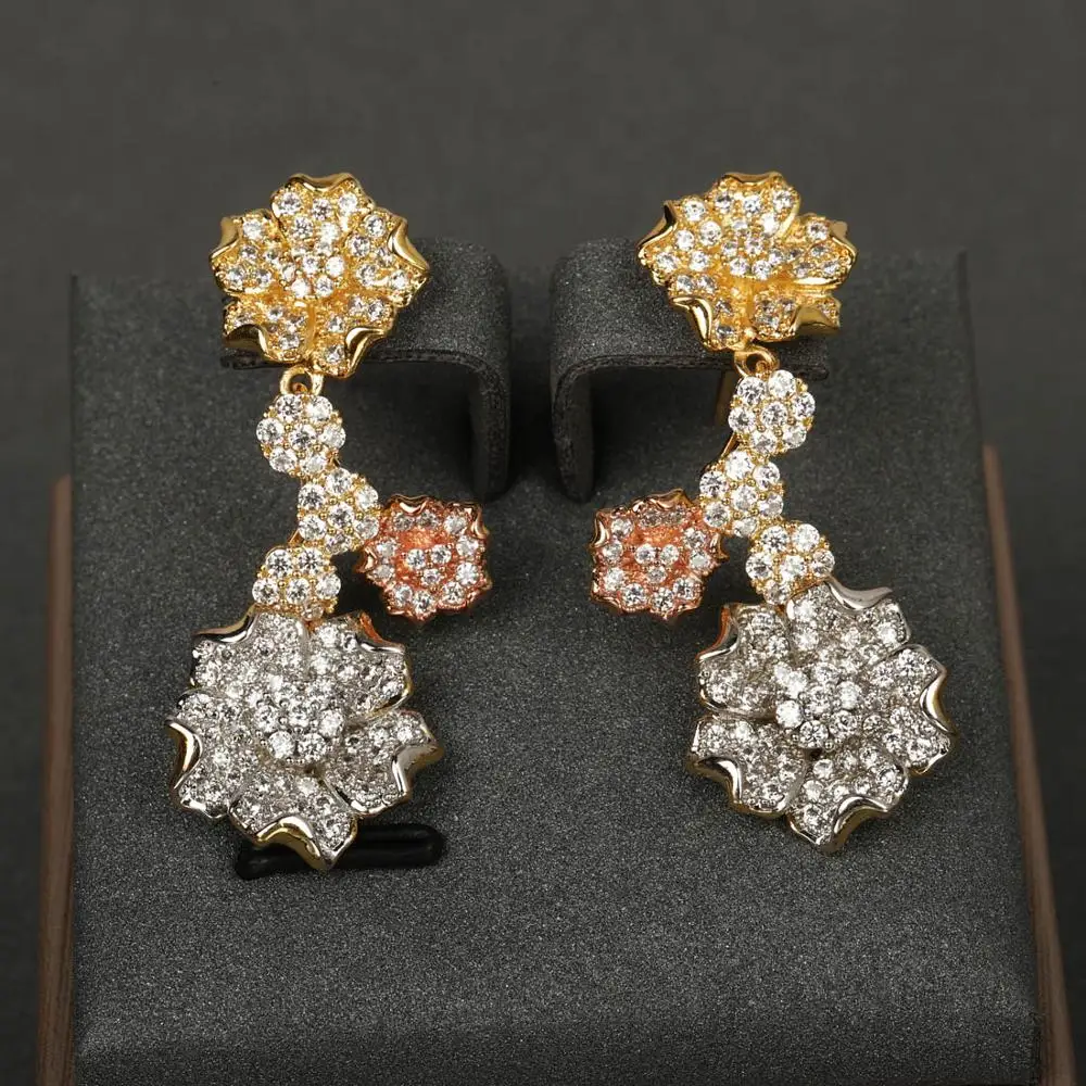 MECHOSEN великолепное Новое поступление комплект ювелирных изделий цветок циркон