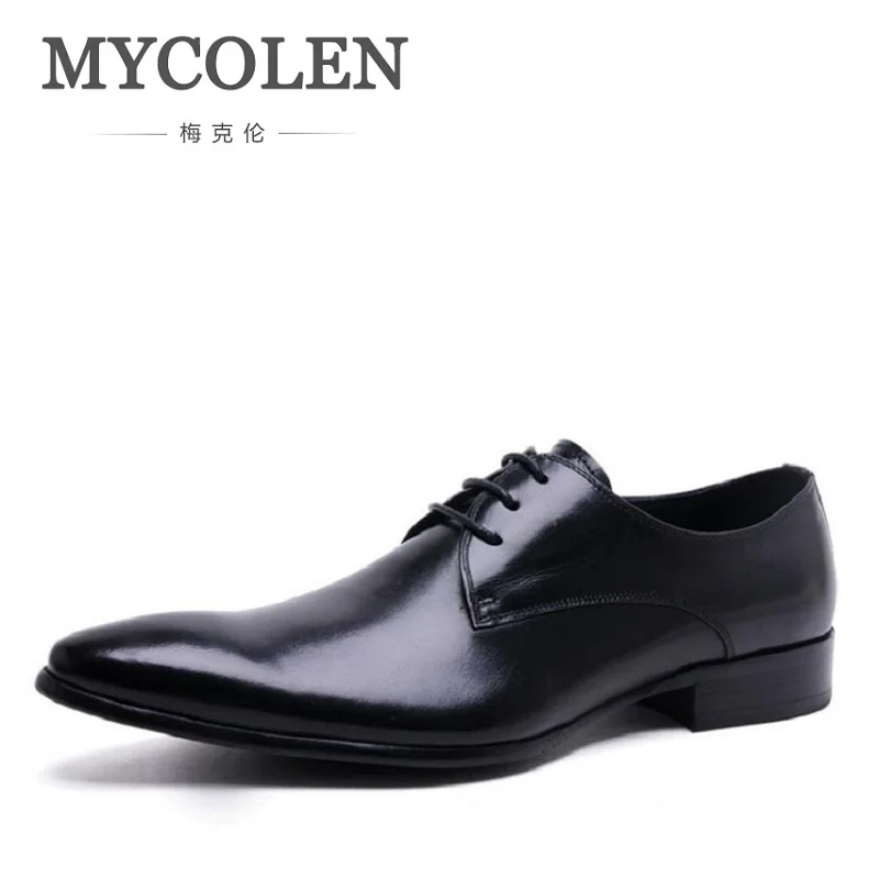 MYCOLEN New High Quality Genuine Leather Man Business Shoes Woven Breathable Gentle Brand Heren Schoenen | Обувь