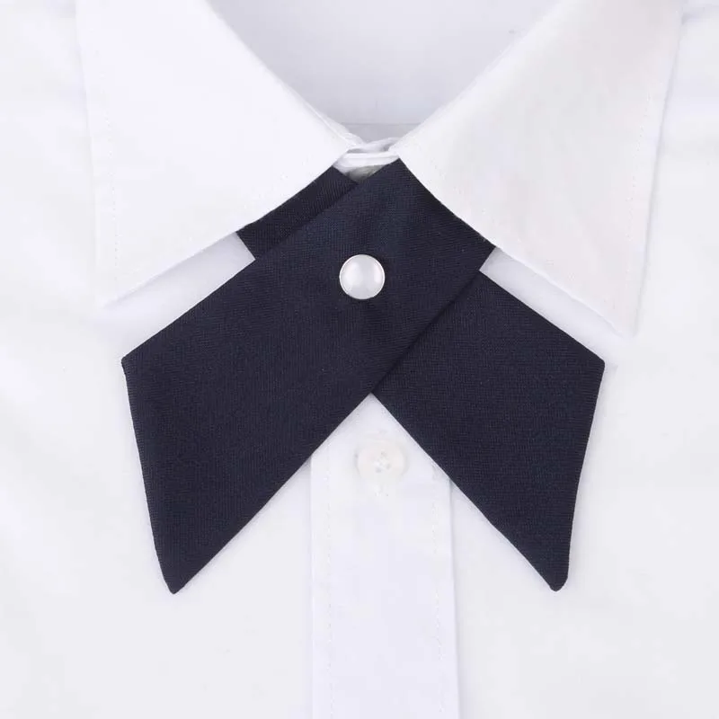 031 Navy blue Mantieqingway Свадьба сплошной цвет галстук-бабочка в форме Креста полиэстер Шелковый бант школьное платье галстук Noeud Papillon хороший бант - Цвет: 031 Navy blue