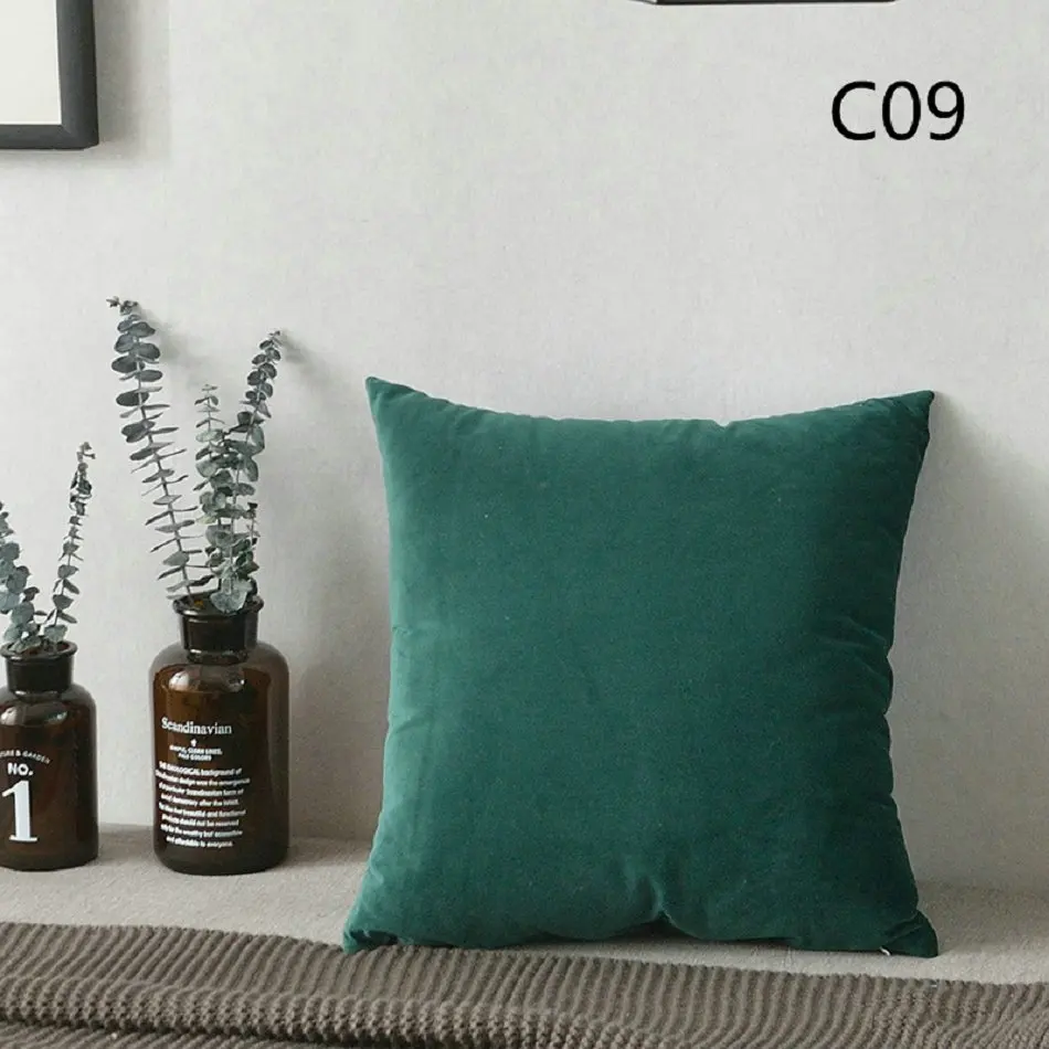 C09 Супер мягкий Бархатный Чехол для подушки 30x50/40x40/45x45/40x60/50x50/55x55/60x60 см, наволочка для дивана, декоративный чехол для подушки - Цвет: C09