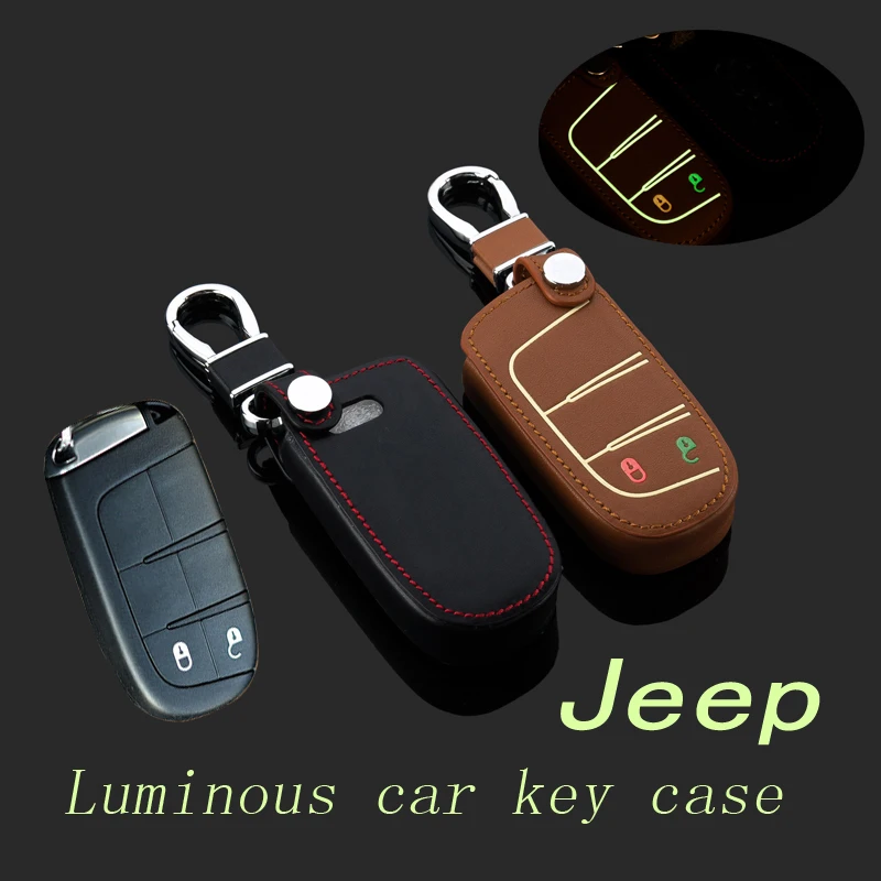 Кожаный чехол для ключей автомобиля, чехол для Jeep Cherokee Grand Cherokee Wrangler Compass Патриот смарт ключ защитный чехол Брелок