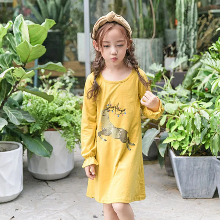 ZJHT 2019 Toddler Spring Long Sleeve Cotton Dress For Kid Girls Clothes Baby Princess Pullover Dresses Children's Clothing MY116 | Детская