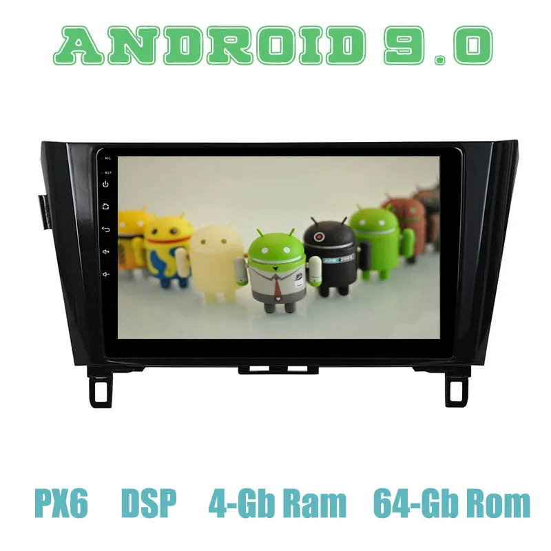 Автомагнитола PX6 10 2 дюйма Android 9 0 GPS радио плеер для nissan X-trail Qashqai 2014-2018 с 4 + 64 ГБ