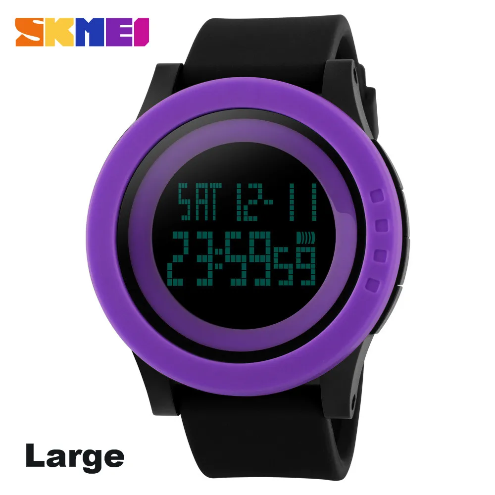 Large Black Purple SKMEI мужские часы Военные Спортивные часы модные силиконовые водонепроницаемые светодиодный цифровые часы для мужчин Роскошные часы Relogio Masculino 1142 - Цвет: Large Black Purple