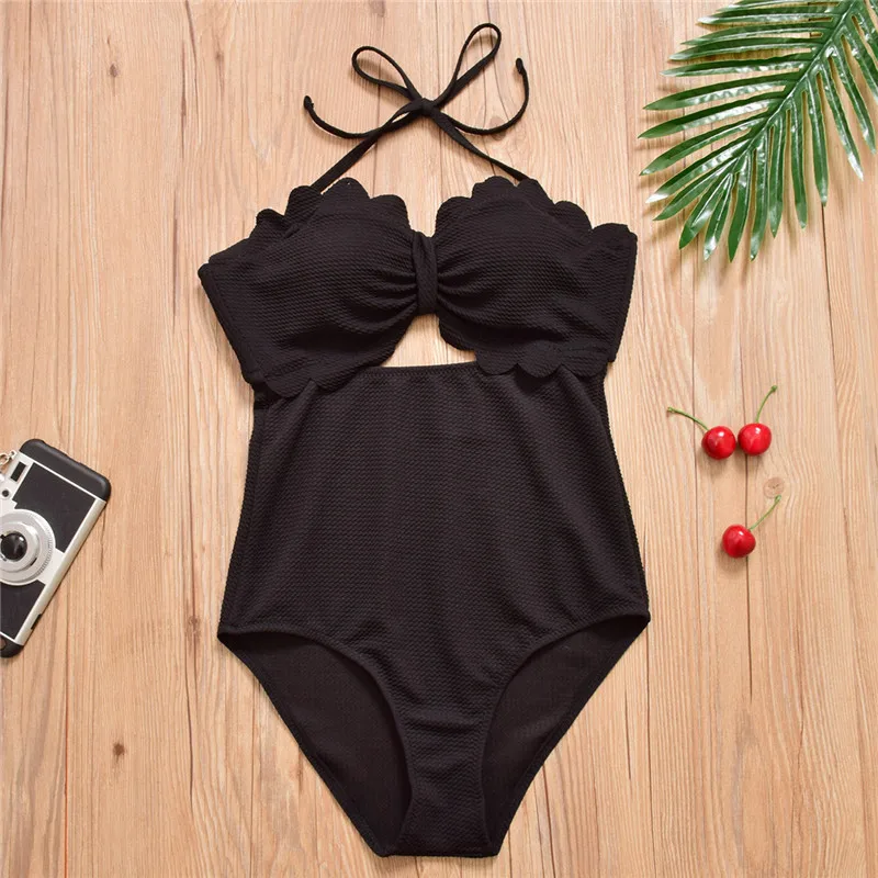 2018 Холтер Купальники для малышек женщин высокая талия ванный комплект Push Up одна