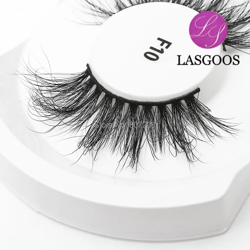 LASGOOS 25 мм длинные 3D норковые ресницы 100% Сибирский мех драматический внешний вид