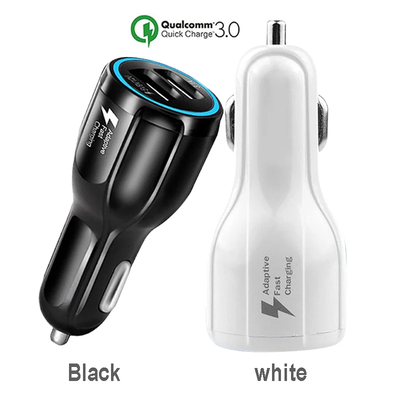 Автомобильное зарядное устройство с 2 USB портами для быстрой зарядки 3 0|Зарядные