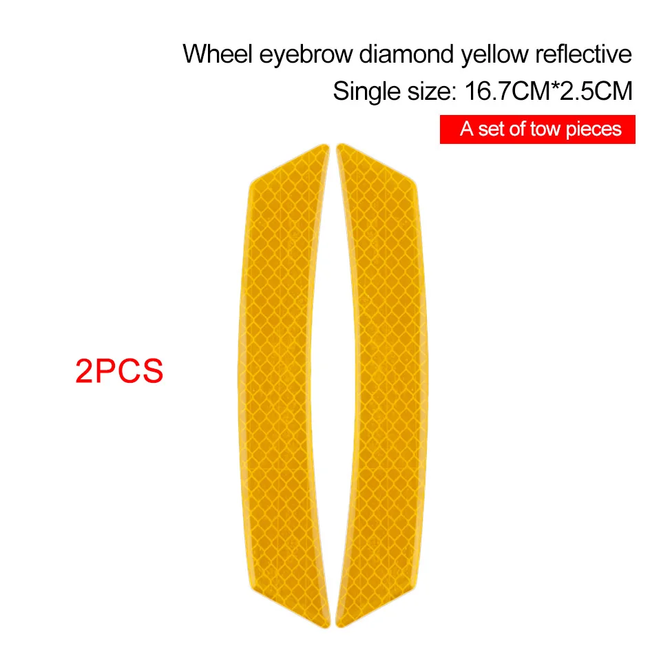 Yellow wheel trims Предупреждение ющий стикер для безопасности автомобиля, знак для велосипедного шлема, автомобильная Светоотражающая дверная лента с наклейками, светоотражающие полоски, аксессуары для автомобиля - Название цвета: Yellow wheel trims