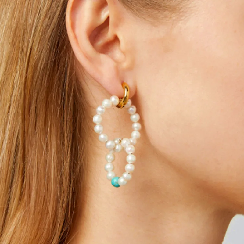 Huggie Oorbellen Bijoux Inoxydable Femme Natural барочный пресноводный жемчуг круглые серьги-кольца