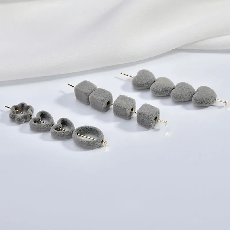 Серые бархатные осенние и зимние серьги аксессуары квадратные Полые Цветы