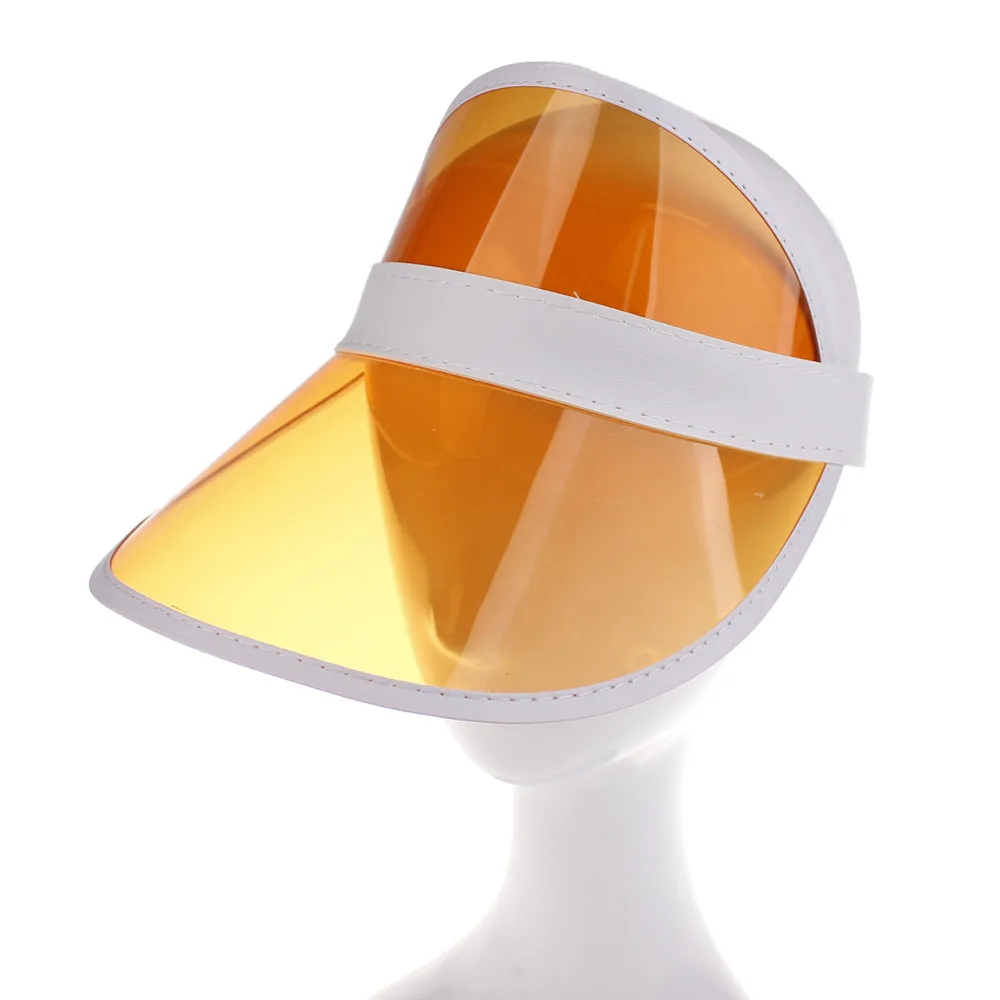 H Orange Hirigin, летняя шляпа из ПВХ, солнцезащитный козырек, вечерние, на каждый день, шляпа из прозрачного пластика, для взрослых, солнцезащитная Кепка, для спорта на открытом воздухе, шапки для женщин и девушек - Цвет: H Orange