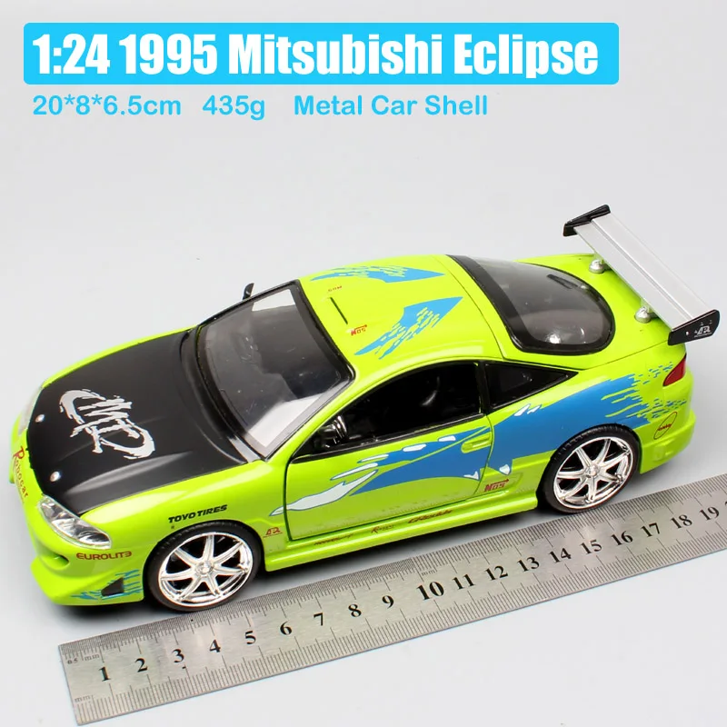 1:24 Масштаб jada brian's 1995 Mitsubishi Eclipse GTR Diecasts& Toy транспортные средства металлические модели автомобилей игрушки Авто эскизы для коллекции