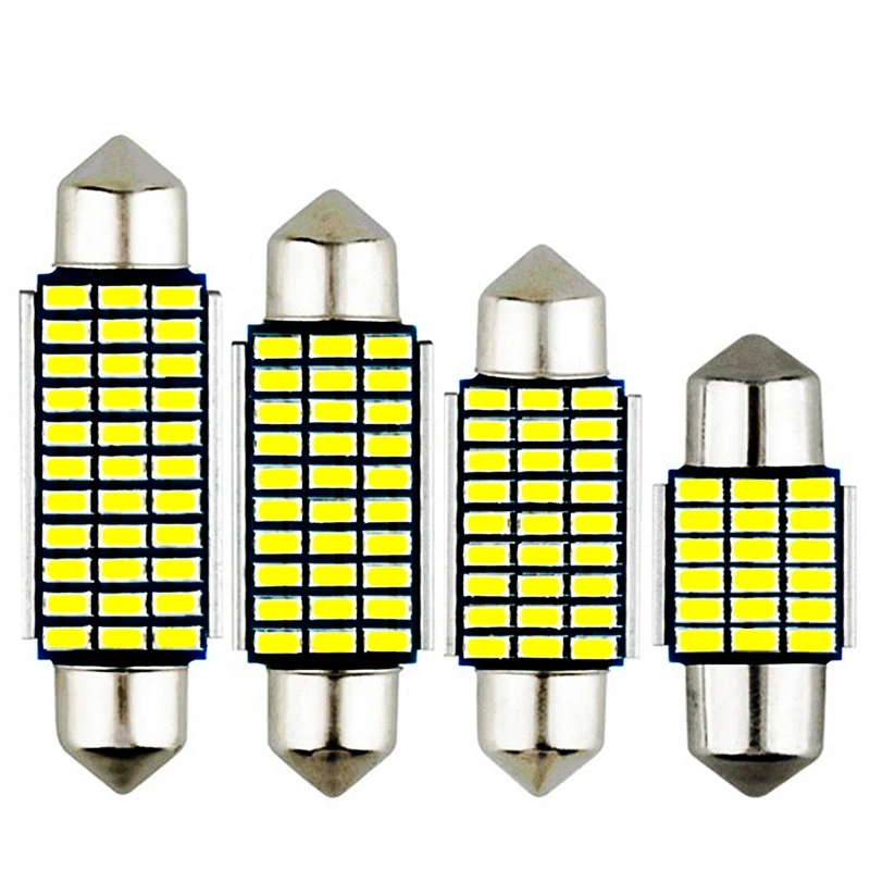 31 мм 36 39 41 C5W C10W супер яркие 18 27 30 33 SMD 4014 Светодиодные Автомобильные гирлянды Canbus
