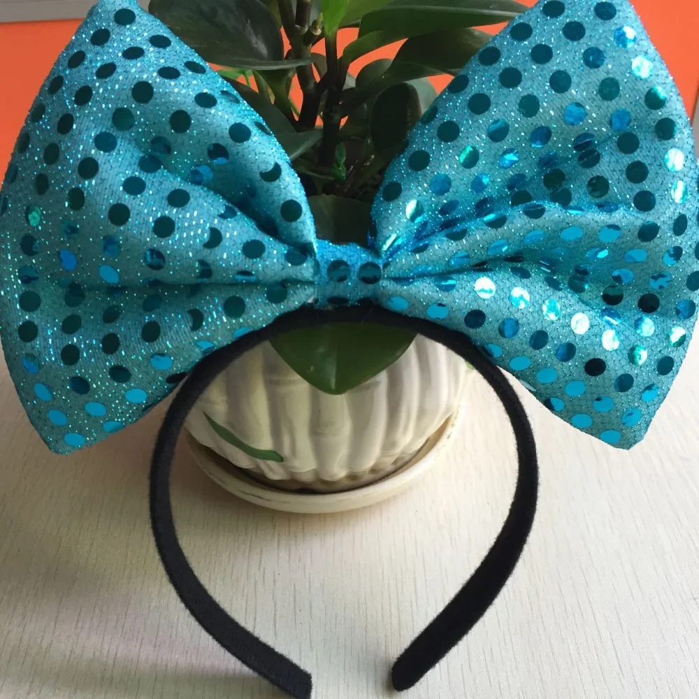 7 шт. повязка на голову с блестками и бантом для девочек Дамский бантик мигающий