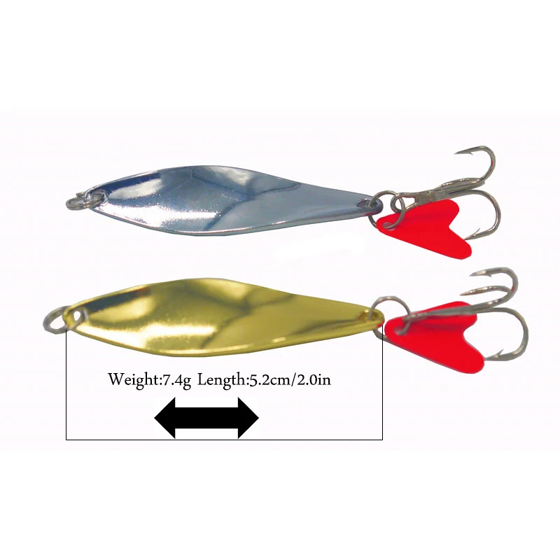 Металлическая Спиннер ложка рыболовная приманка жесткая Наживки Тройной Крючок