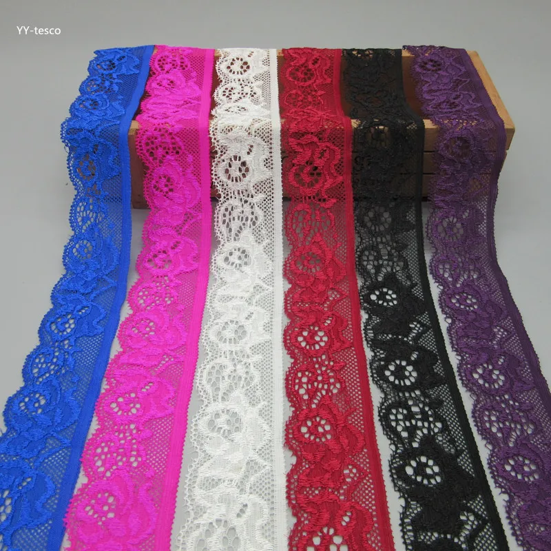 2018 Новое высококачественное эластичное кружево стрейч лента тесьма 30 мм широкая