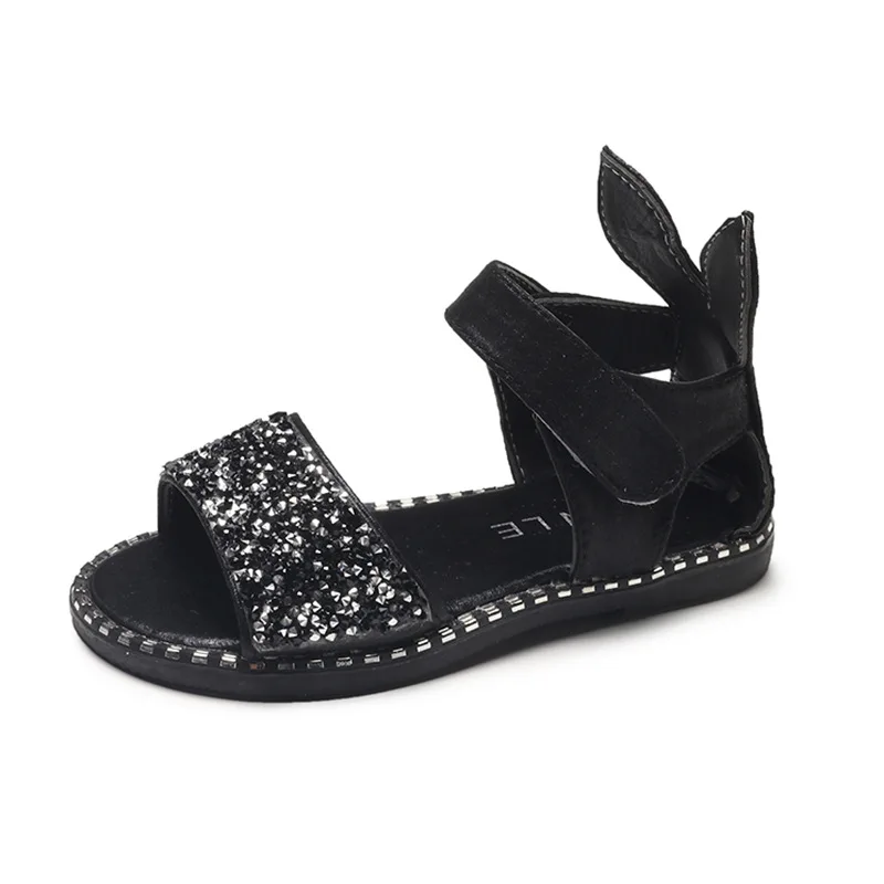 2019 new summer children's shoes sequins soft bottom princess baby girls sandals kids flats Kids Cartoon Sandals | Детская одежда и