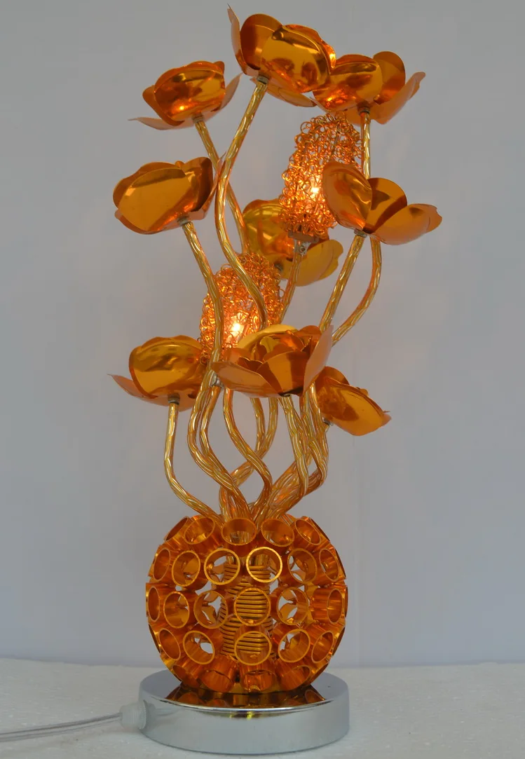 Светодиодный светильник с кристаллами золотого цвета прикроватный светодиодный